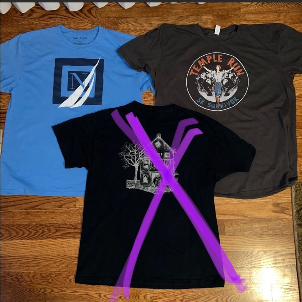 Men’s T-Shirt Bundle - 1. Nautica - 2. Temple Run - Sz XL